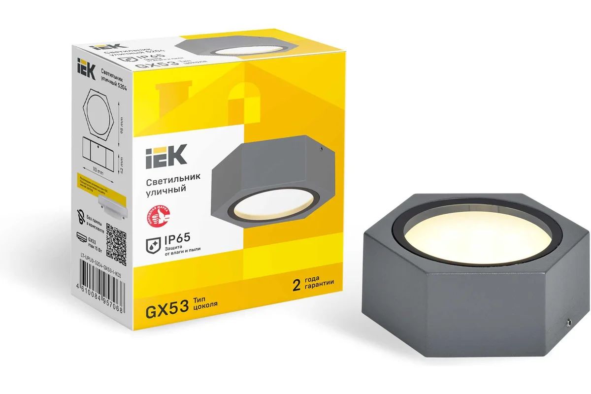 IEK Настенно-потолочный светильник, GX53, 15 Вт