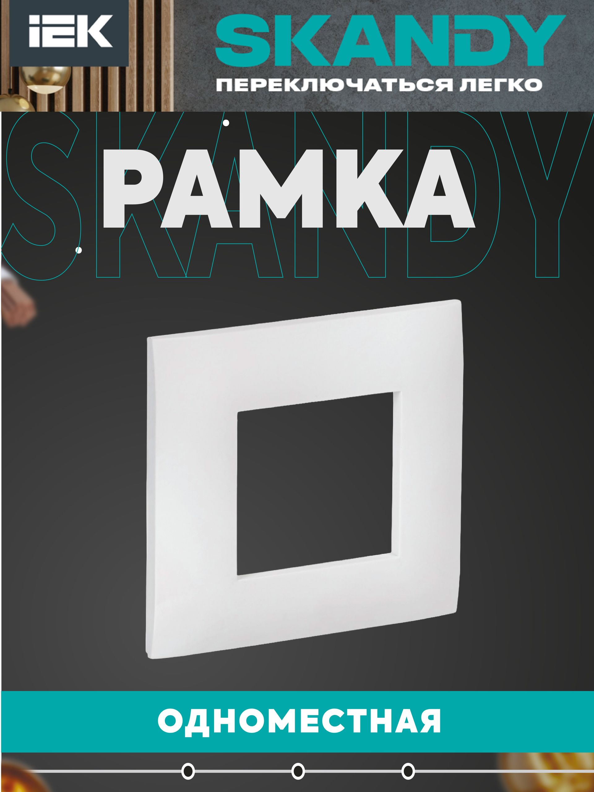 SKANDY Рамка 1-местная SK-F01W арктический белый IEK