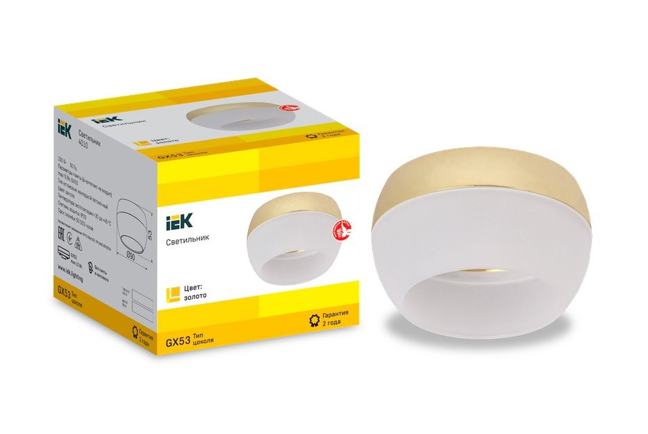 IEK Настенно-потолочный светильник, GX53, 15 Вт