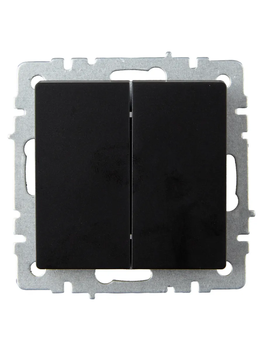 Выкл проходной 2-кл 10А мех Brite черн BR-V22-0-10-K02