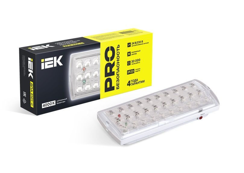 IEK Настенно-потолочный светильник, Без цоколя, 2.5 Вт