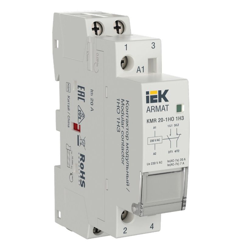 IEK Контактор 20А 230В 2P IP20, 1шт.