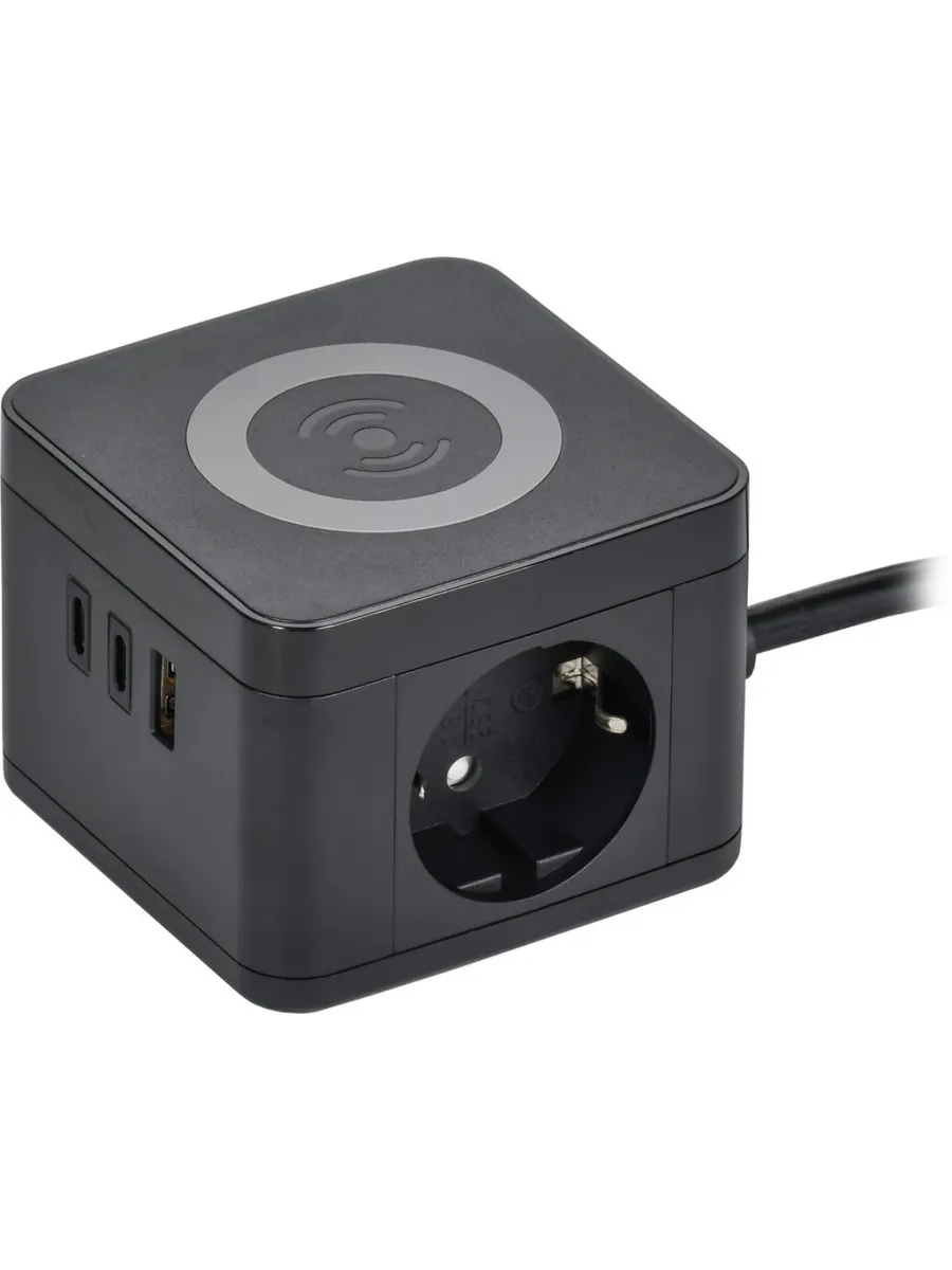 Удлинитель 2х1.3м 16А IP20 10Вт USB A+C 3х1 черный DOMINIC