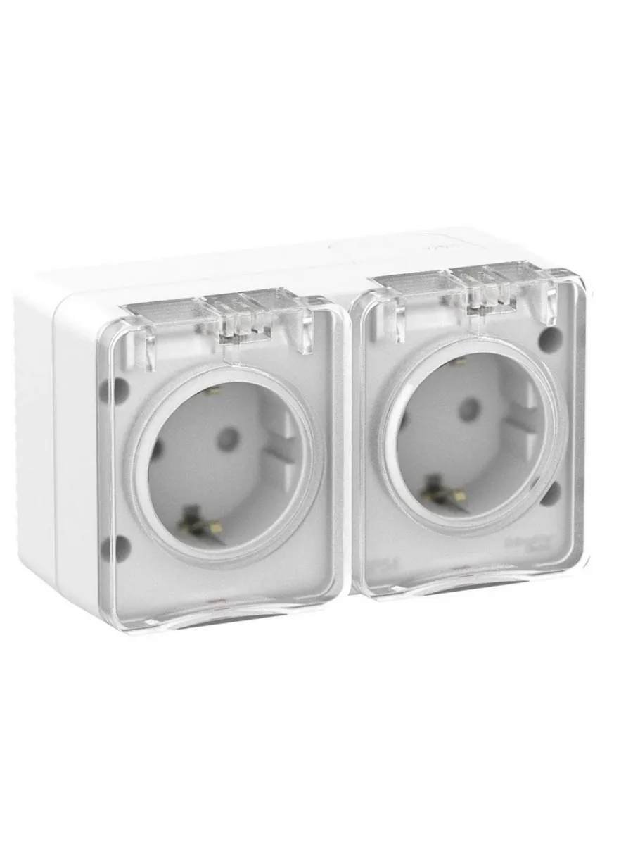 Розетка 2-мест. AtlasDesign 16А IP54 250В заземл. шт