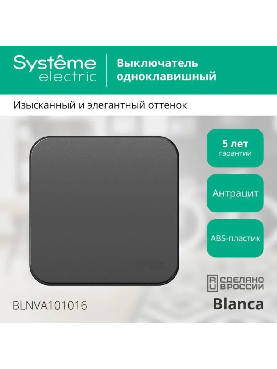 Выключатель 1-клав. ОП 10А IP20 250В с изол. пластиной Blanc