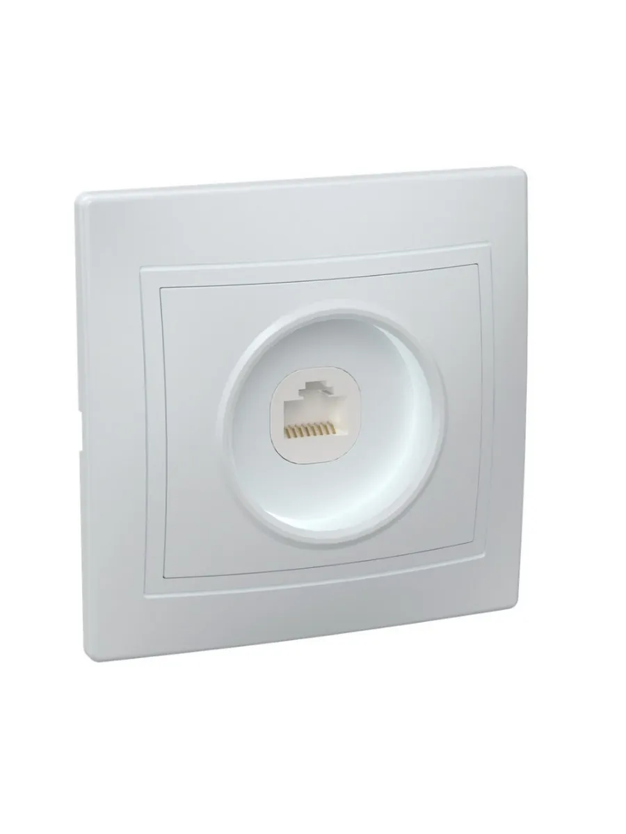 Розетка 1-местная комп. RJ45 кат.5е РК10-КБ белая KVARTA