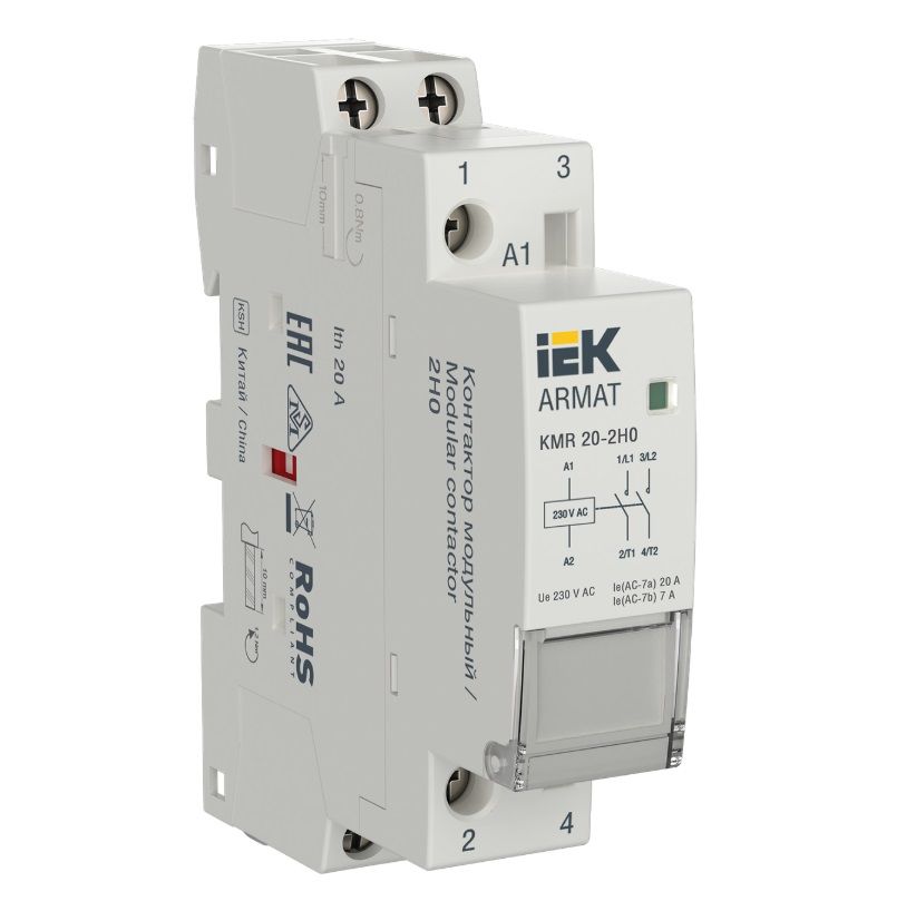 IEK Контактор 20А 230В 2P IP20, 1шт.