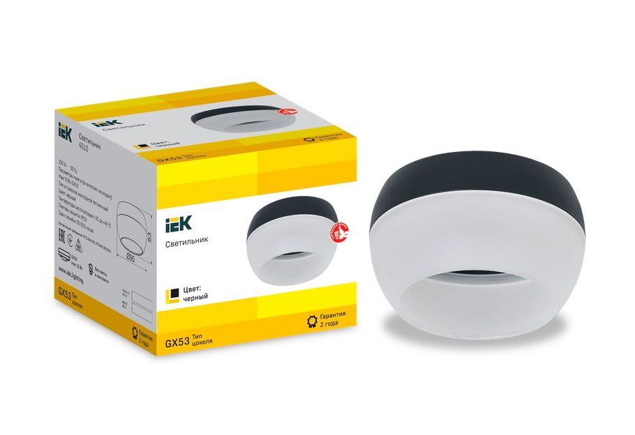 IEK Настенно-потолочный светильник, GX53, 15 Вт