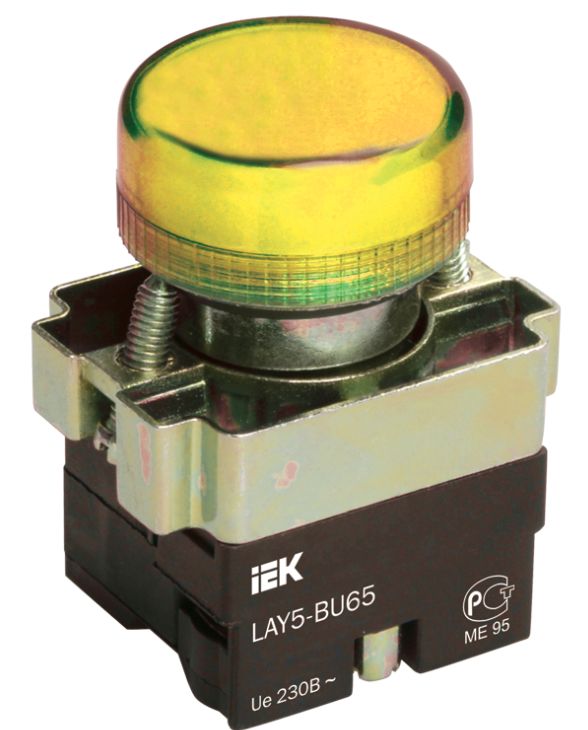 Индикатор LAY5-BU65 d 22мм желтый IEK