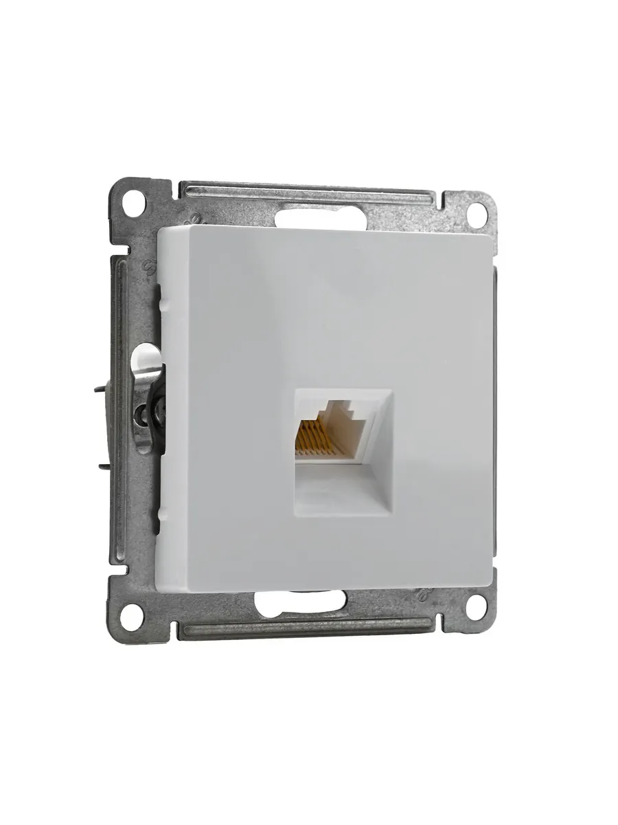 Розетка комп. 1-мест. RJ45 кат.5E AtlasDesign белая SE ATN00
